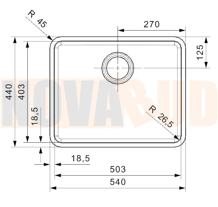 Reginox OHIO Zlewozmywak stalowy 1-komorowy inox mat R15780rys.jpg