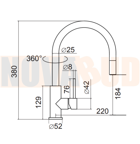 Art Platino Pori Bateria kuchenna z wyciąganą wylewką czarny mat 5901730615265rys.png