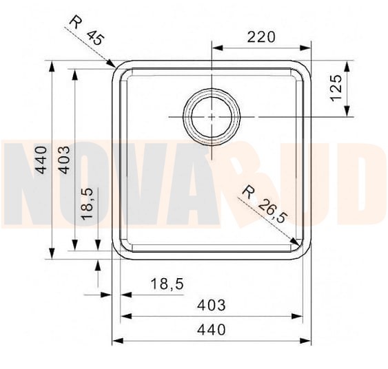 Reginox OHIO Zlewozmywak stalowy 1-komorowy inox mat R15957rys.jpg