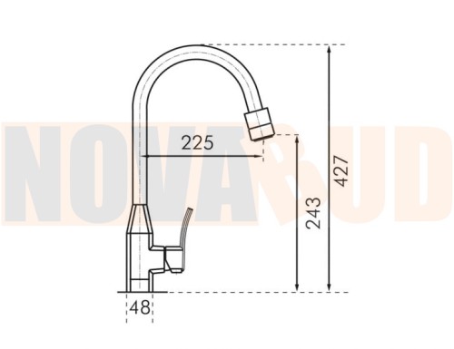 Blue Water Dalia bateria kuchenna z obrotową wylewką chrom 5901730610246rys.jpg