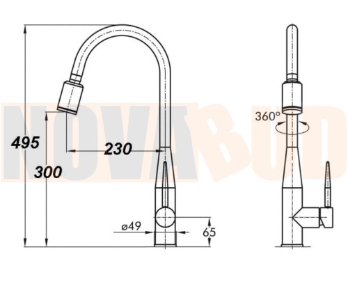 Blue Water Michel Bateria kuchenna ze stałą wylewką chrom 5901730610512rys.jpg